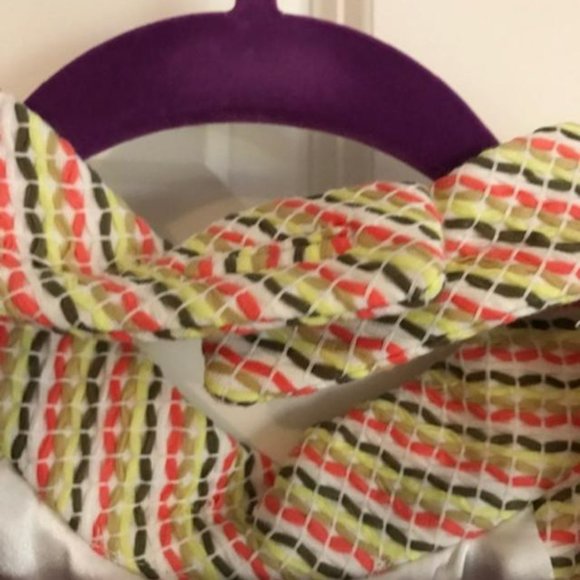 Milly of NY - Tweed Mock Neck Sleeveless Bright Citrus Colorful Mini/Midi Dress - Picture 7 of 15